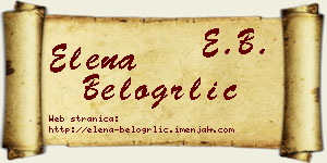 Elena Belogrlić vizit kartica